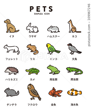 Pet icon illustration set Pet icon illustration set 109967246