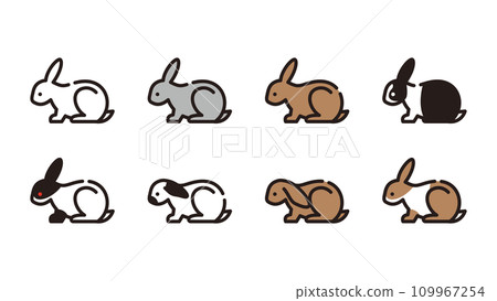 Rabbit illustration set Rabbit illustration set 109967254