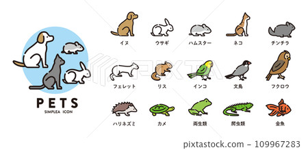 Pet animal illustration icon Pet animal illustration icon 109967283
