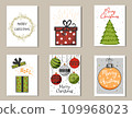 Christmas hand drawn card set. Doodle vector illustration. 109968023