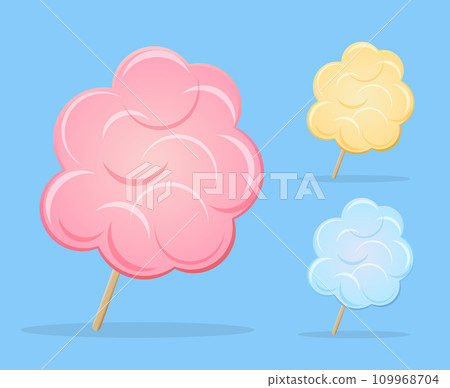 cotton candy on blue background cotton candy on blue background 109968704