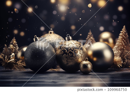 Close up of balls on christmas bokeh background Generative AI 109968750