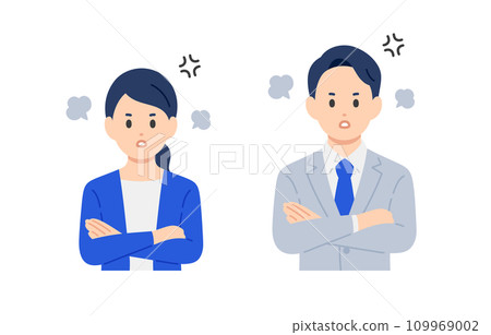 Set of business people and men in angry poses [People vector illustration material] 109969002