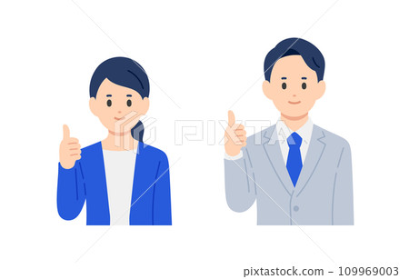一組擺好姿勢的商務人士男女【人物矢量圖素材】 一組擺好姿勢的商務人士男女【人物矢量圖素材】 109969003