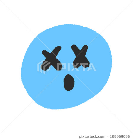 生病與疲倦的表情表情-簡單可愛的手繪臉部設計素材 109969096