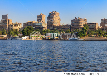 View of the Cairo city and Nile river in Egypt 109969119
