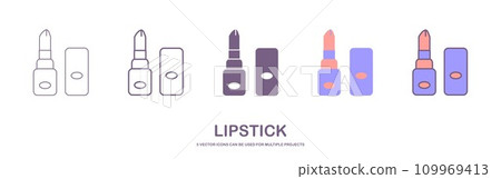 lipstick doodle icon, vector illustration 109969413