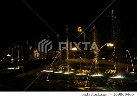 Singing and dancing fountains on Batumi boulevard at night Singing and dancing fountains on Batumi boulevard at night 109969469