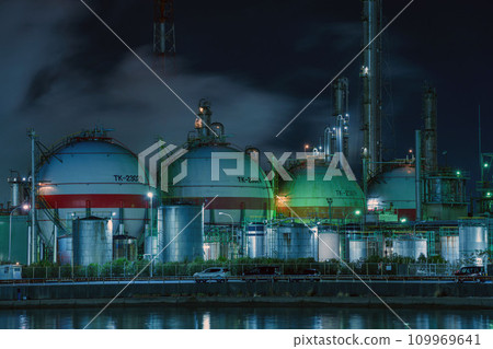 [工廠夜景] 三重縣四日市工廠夜景，四日市巨蛋前 109969641