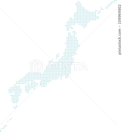 Map of Japan with blue dots (circles) Map of Japan with blue dots (circles) 109969802