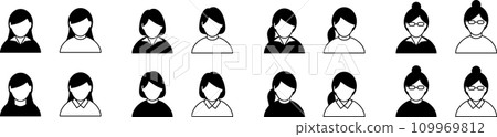 female avatar icon set 109969812