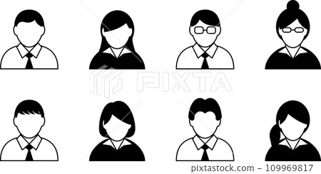 正式的男性和女性頭像集 109969817