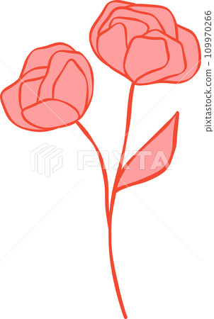 Cute Valentine rose flower illustration 109970266