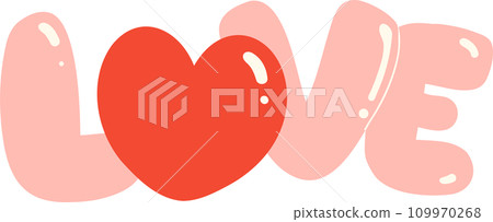 Cute Valentine love word illustration Cute Valentine love word illustration 109970268