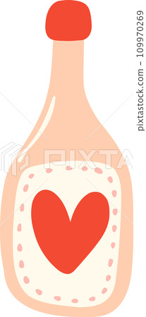 Cute Valentine love bottle illustration 109970269