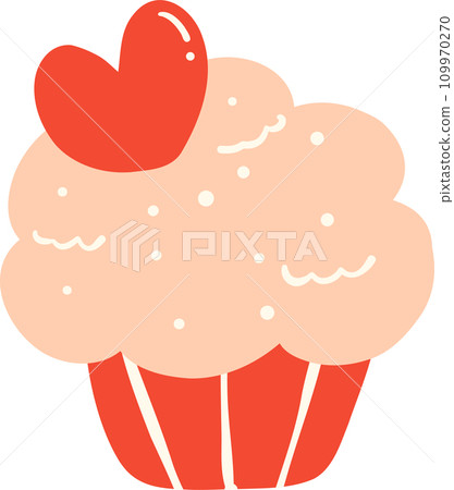 Cute Valentine love muffin illustration 109970270