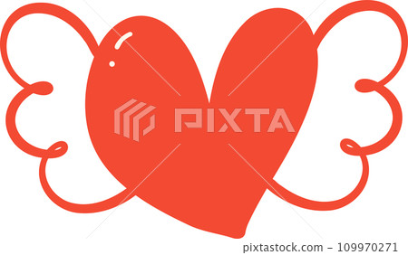 Cute Valentine heart with wings illustration Cute Valentine heart with wings illustration 109970271