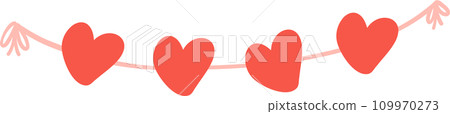 Cute Valentine heart garland illustration Cute Valentine heart garland illustration 109970273