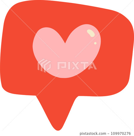 Cute Valentine heart speech bubble illustration 109970276