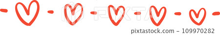 Cute Valentine heart divider illustration Cute Valentine heart divider illustration 109970282