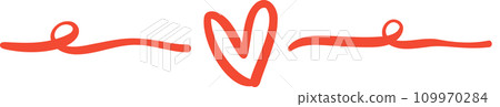 Cute Valentine heart divider illustration Cute Valentine heart divider illustration 109970284