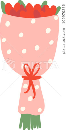 Cute Valentine rose flower bouquet illustration Cute Valentine rose flower bouquet illustration 109970286