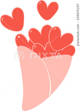 Cute Valentine rose flower bouquet illustration Cute Valentine rose flower bouquet illustration 109970287