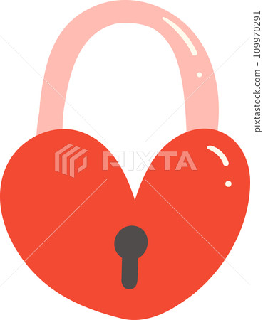 Cute Valentine lock paddle key illustration Cute Valentine lock paddle key illustration 109970291