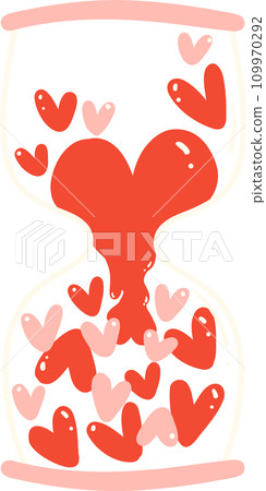 Cute Valentine heart love sand clock illustration Cute Valentine heart love sand clock illustration 109970292