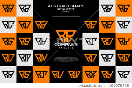 Set of simple trapezoid shape letter R RR logo design Set of simple trapezoid shape letter R RR logo design 109970728