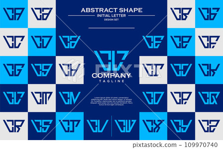 Modern line abstract trapezium letter L LL logo design set Modern line abstract trapezium letter L LL logo design set 109970740