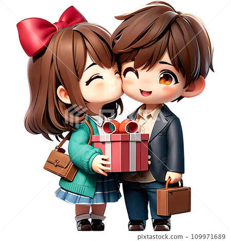 Young Asian couple holding gift box 109971689