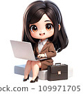 businesswoman sit chair use device netbook online communicate 109971705