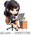 businesswoman sit chair use device netbook online communicate 109971706