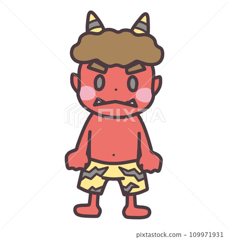 A simple deformed red demon character illustration A simple deformed red demon character illustration 109971931