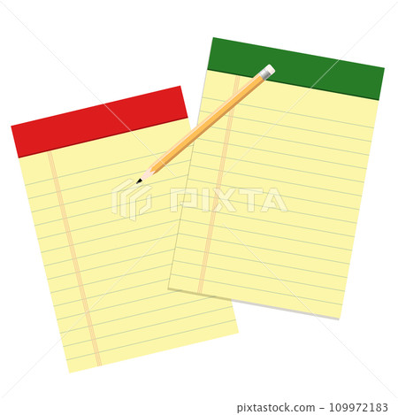 legal pad and pencil legal pad and pencil 109972183