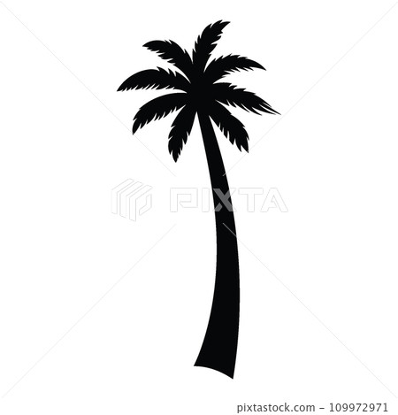 A silhouette of Date Palm tropical tree. Silhouette vector illustration 109972971