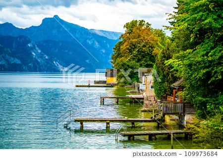 View of Gmunden wide Traunsee lake View of Gmunden wide Traunsee lake 109973684