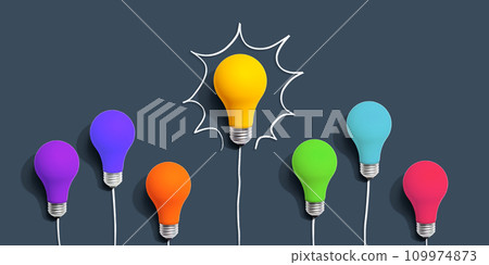 One out unique idea light bulb concept 109974873