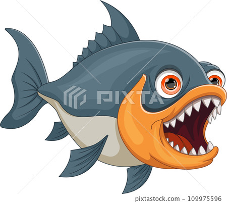 Angry Piranha cartoon 109975596