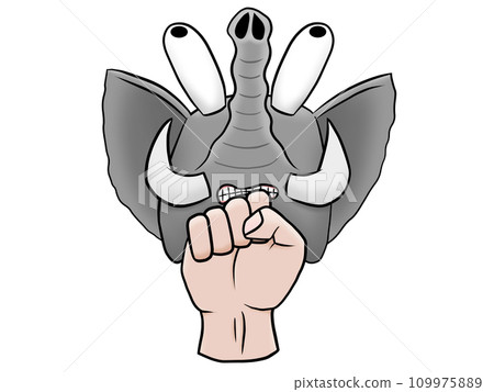 大像用拳頭吃上勾拳 109975889