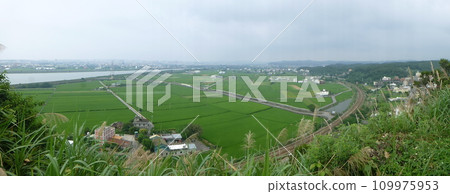 台灣苗栗-05.30.2017:從造橋鄭漢步道眺望後龍溪邊的農田 109975953