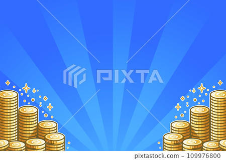 Coin and concentrated line background blue horizontal 109976800
