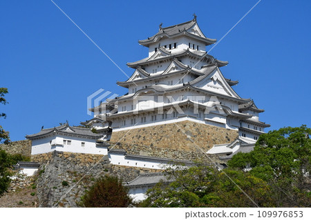 Himeji Castle 037 Large castle tower, small castle tower 109976853