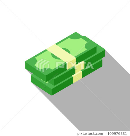Flat icon of Money, stacks of banknotes. Vector. 109976881