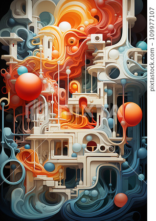 Geometric shapes abstract art. Vibrant colors, precise compositions Geometric shapes abstract art. Vibrant colors, precise compositions 109977107