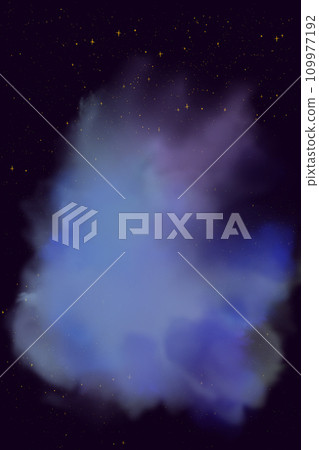 Fantastic Space and Nebula. Yellow stars in the endless dark outer space and the purple gas cloud of the nebula. Fantastic Space and Nebula. Yellow stars in the endless dark outer space and the purple gas cloud of the nebula. 109977192