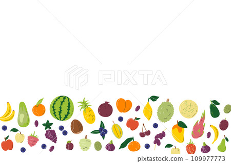 Fruity unregular border with copy space isolated Fruity unregular border with copy space isolated 109977773