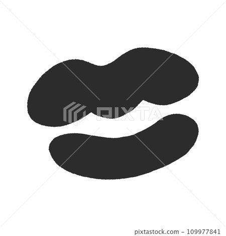 黑色吻痕表情符號/圖示-簡單可愛的手繪嘴唇設計素材 109977841