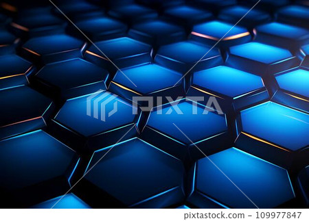 honeycomb with blue hexagons background honeycomb with blue hexagons background 109977847